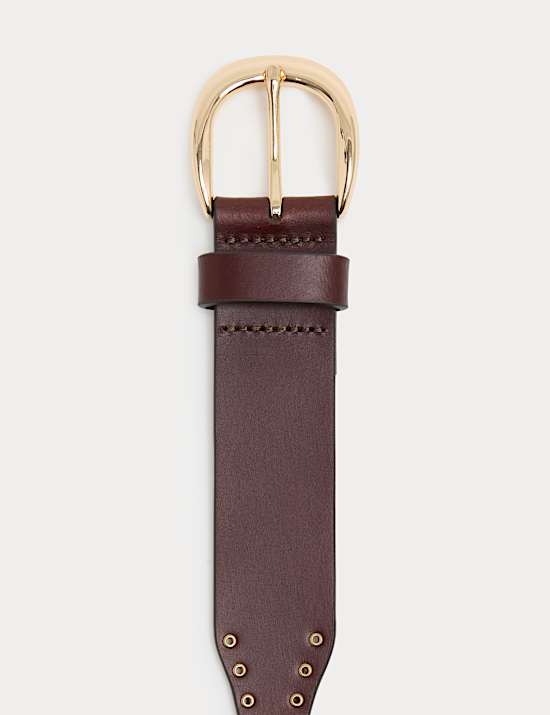 Leather Feature Buckle Waist Belt