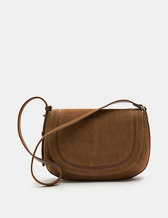 Suede Saddle Shoulder Bag