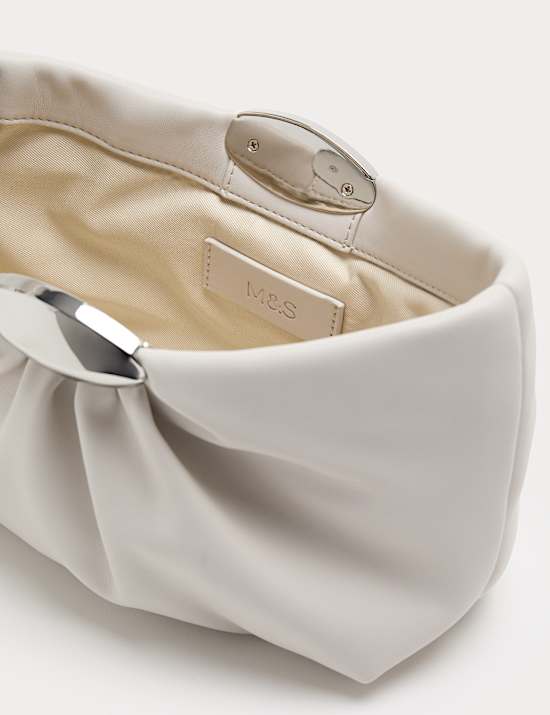 Ruched Hardware Detail Clutch Bag
