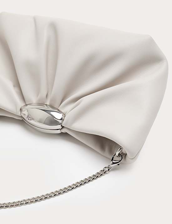 Ruched Hardware Detail Clutch Bag