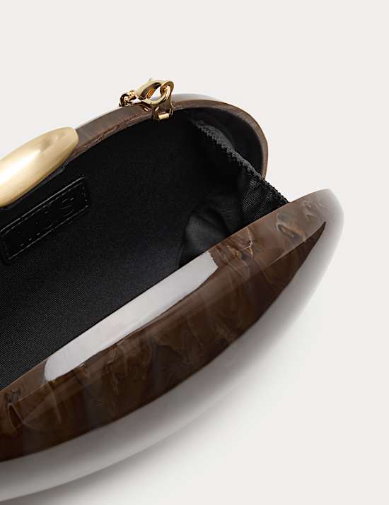 Hard Shell Chain Strap Clutch Bag