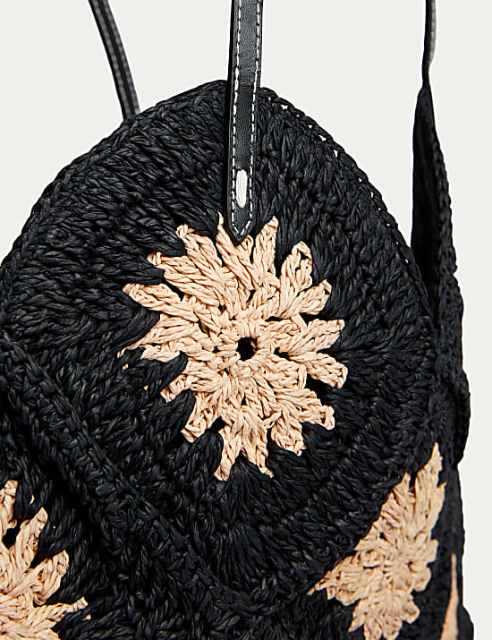 Crochet Straw Shoulder Bag