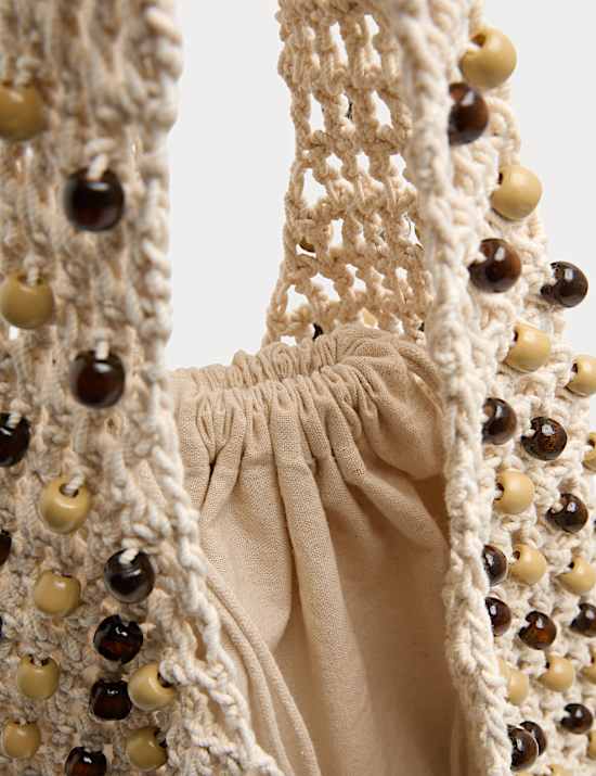 Macrame Beaded Shoulder Bag