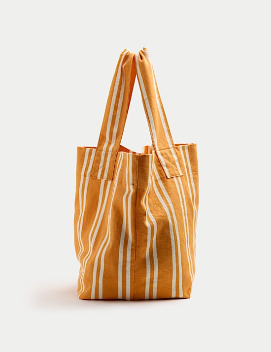 Pure Cotton Striped Shopper