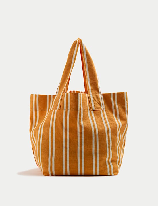 Pure Cotton Striped Shopper
