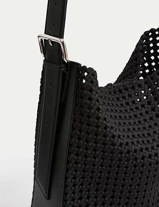 Fabric Woven Shoulder Tote Bag