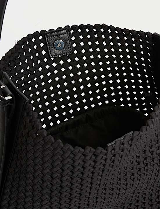 Fabric Woven Shoulder Tote Bag