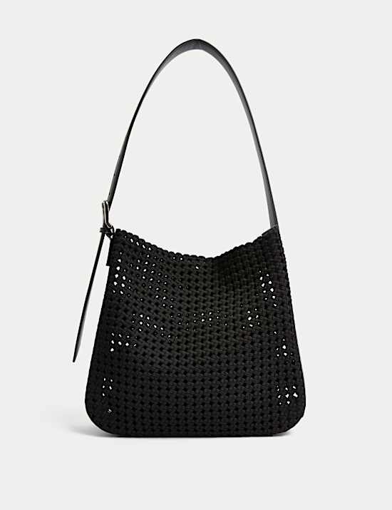 Fabric Woven Shoulder Tote Bag