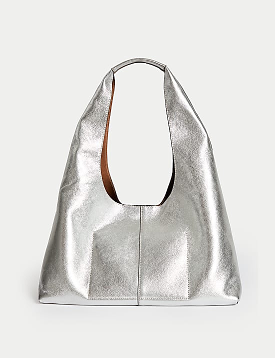 Leather Top Handle Shoulder Tote Bag