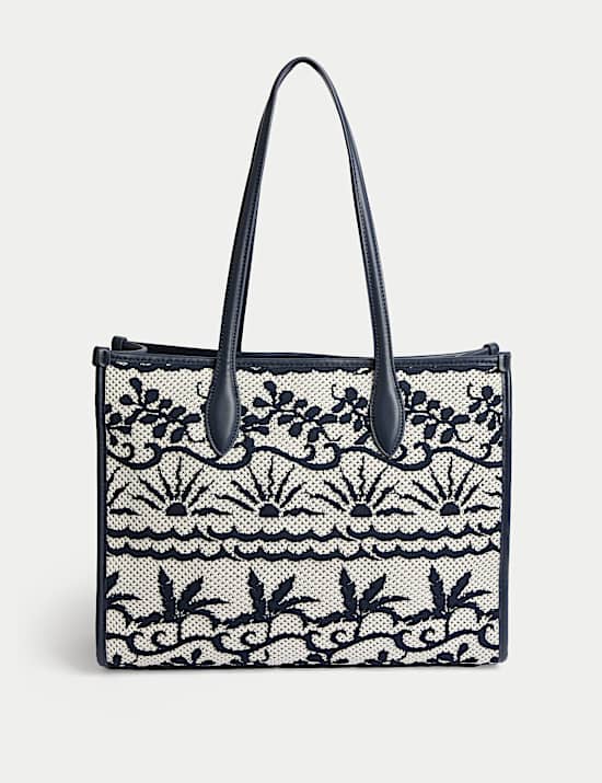Fly Knit Embroidered Market Tote