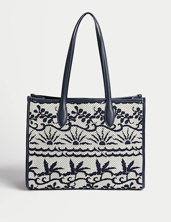 Fly Knit Embroidered Market Tote
