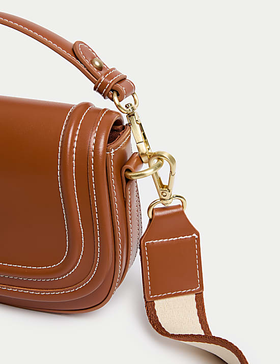 Faux Leather Saddle Bag