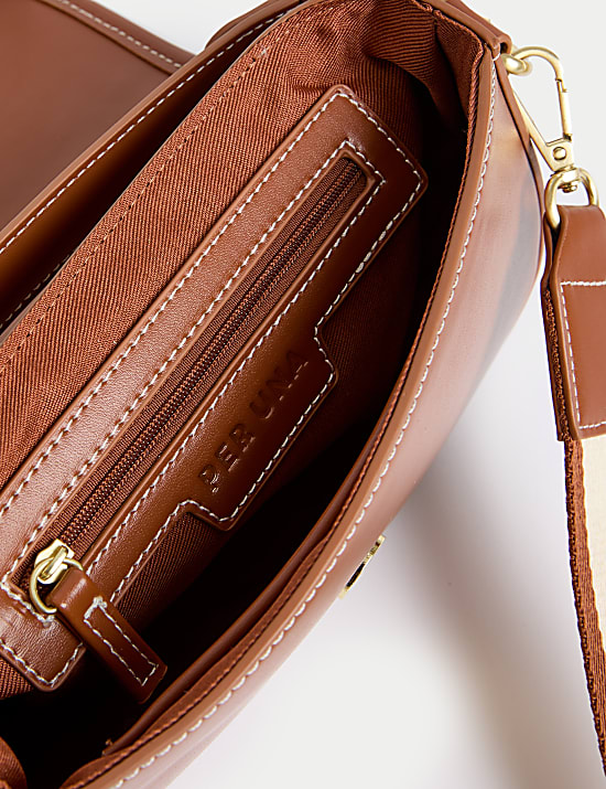 Faux Leather Saddle Bag