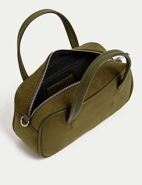 Suedette Mini Bowler Cross Body Bag