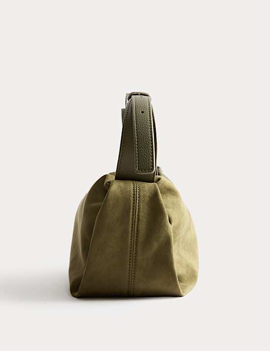 Umhängetasche in Wildlederoptik mit Bleistiftdesign