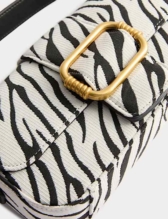 Faux Leather Croc Effect Baguette Bag