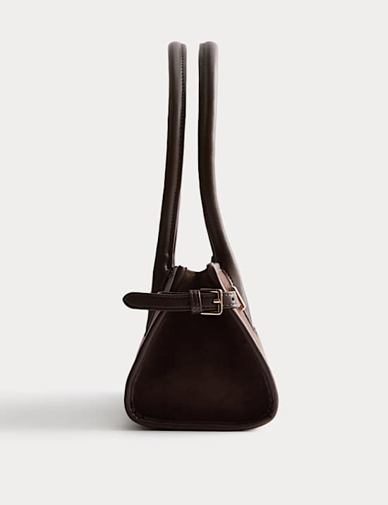 Suedette Buckle Shoulder Bag