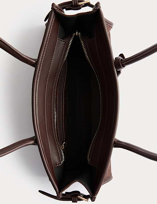 Suedette Buckle Shoulder Bag