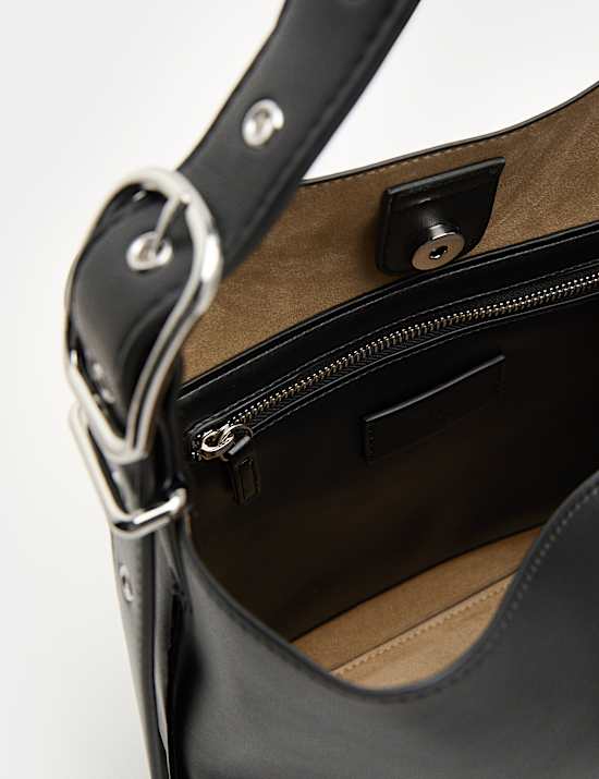 Faux Leather Mini Bucket Bag