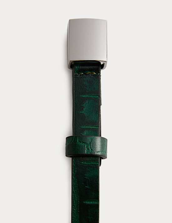 Ceinture de jean en cuir effet peau de lézard