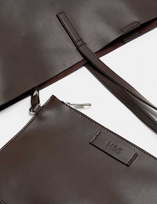 Faux Leather Shopper