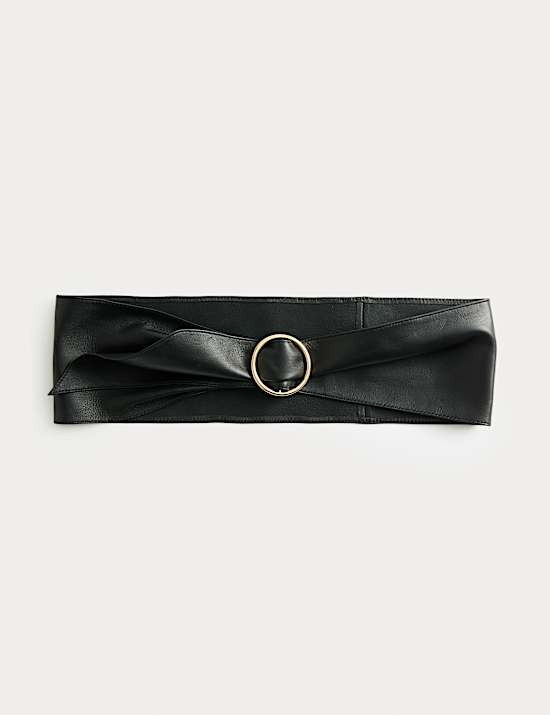 Leather Circle Buckle Belt