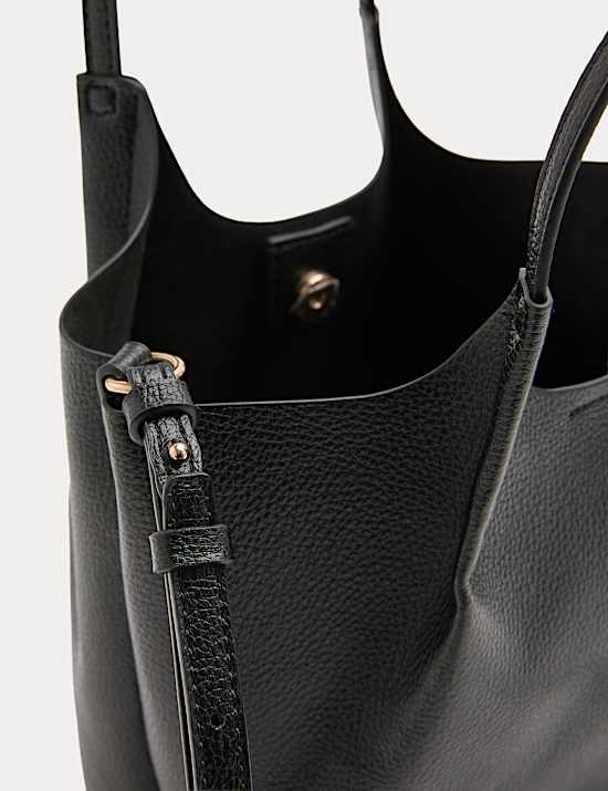 Faux Leather Pinched Mini Tote Bag