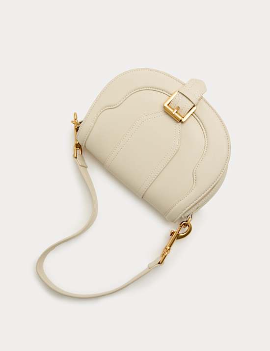 Buckle Detail Cross Body Saddle Bag