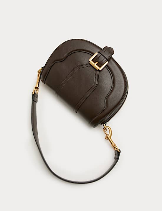 Buckle Detail Cross Body Saddle Bag