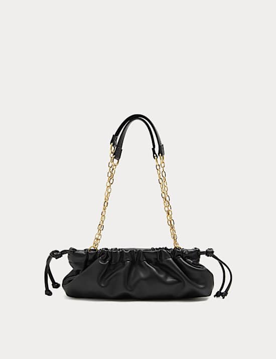 Ruched Chain Shoulder Bag