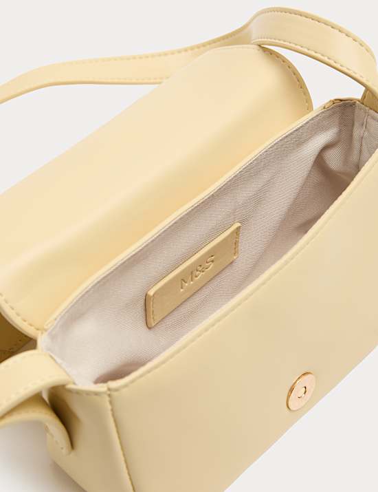 Faux Leather Woven Mini Cross Body Bag