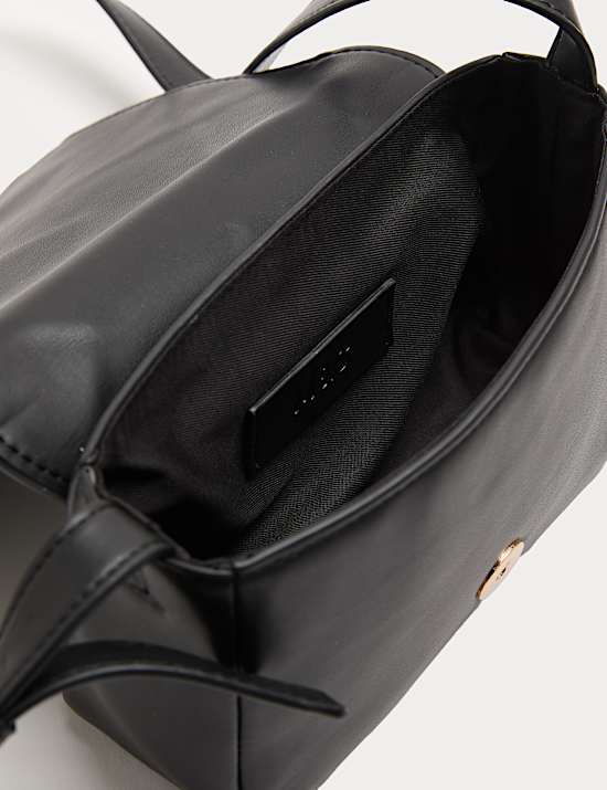 Faux Leather Woven Mini Cross Body Bag