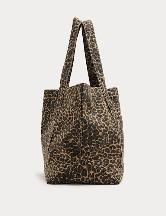 Canvas Leopard Print Tote Bag