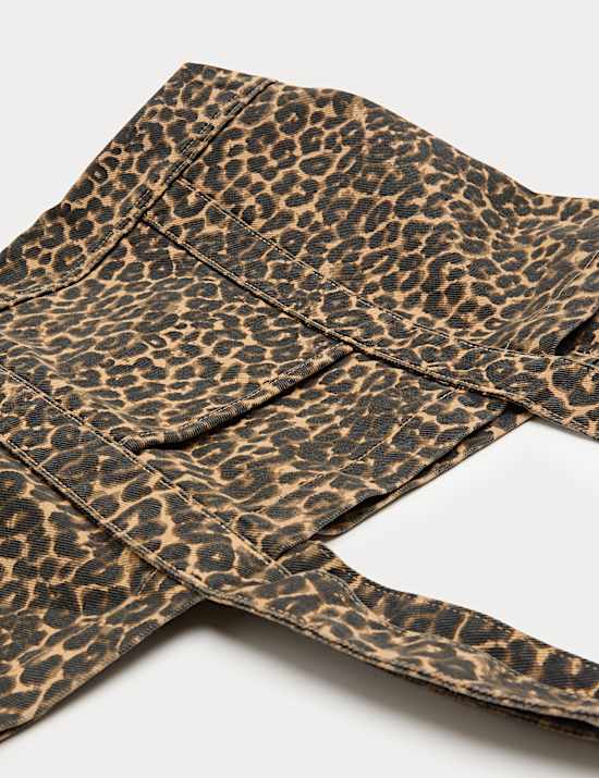 Canvas Leopard Print Tote Bag