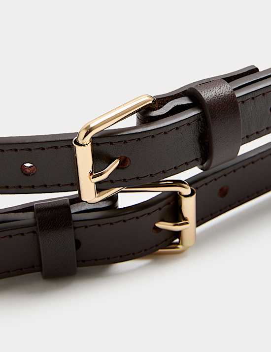Ceinture en cuir à deux sangles