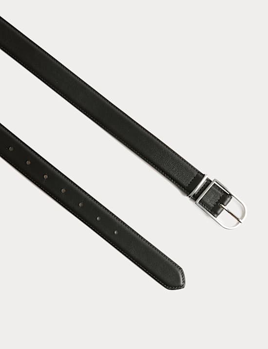 Leather Refined Buckle Jeans Belt