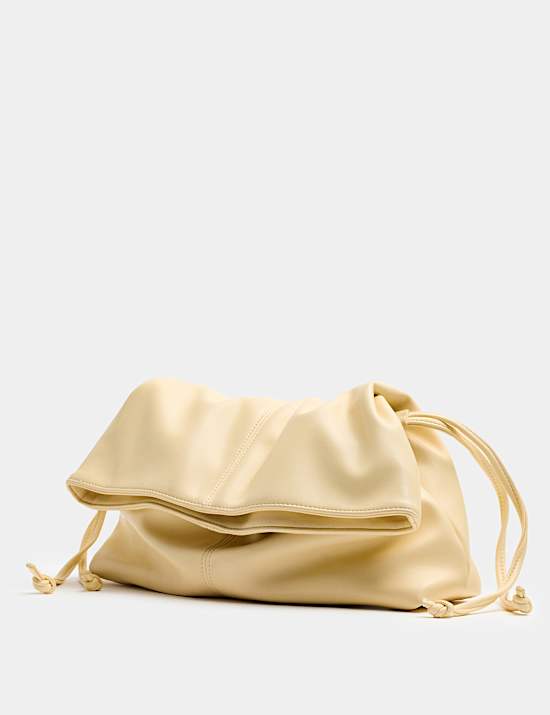 Ruched Fold Over Clutch Bag