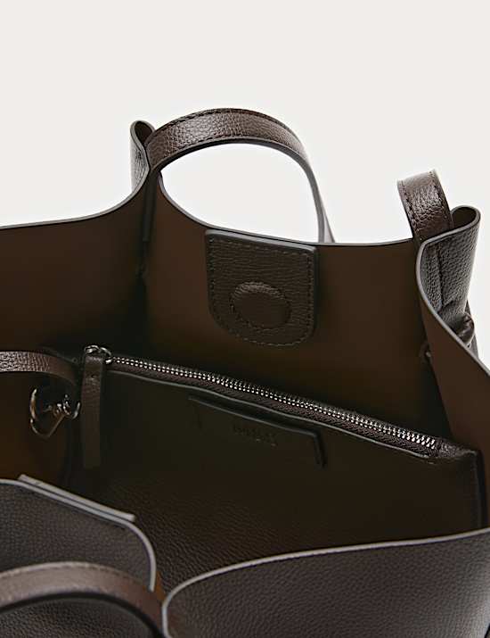 Faux Leather Pinched Mini Tote Bag