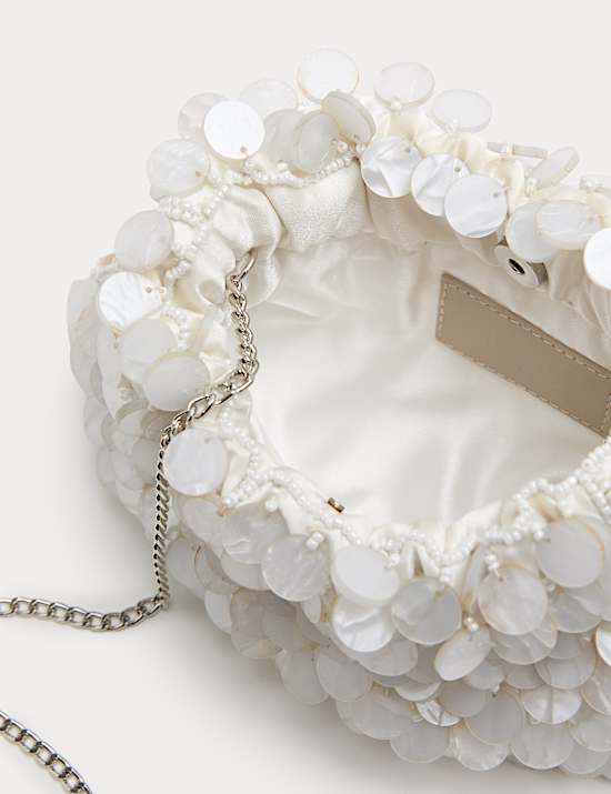 Pearl Disc Chain Strap Shoulder Bag
