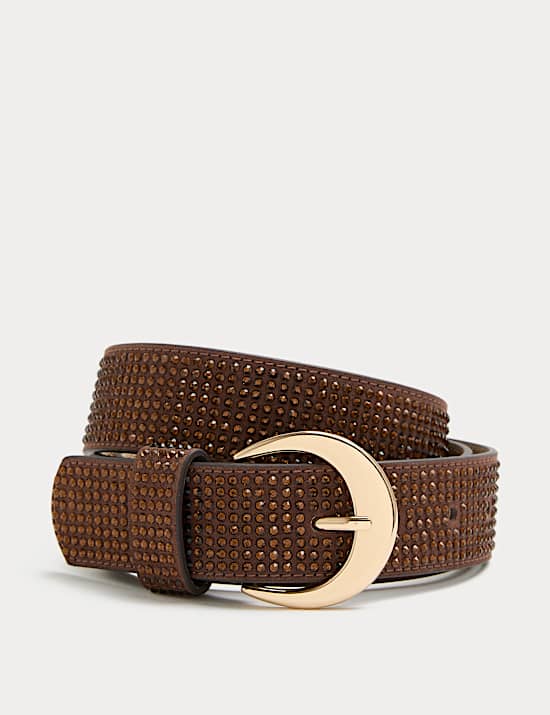 Ceinture pour jeans bling en imitation daim