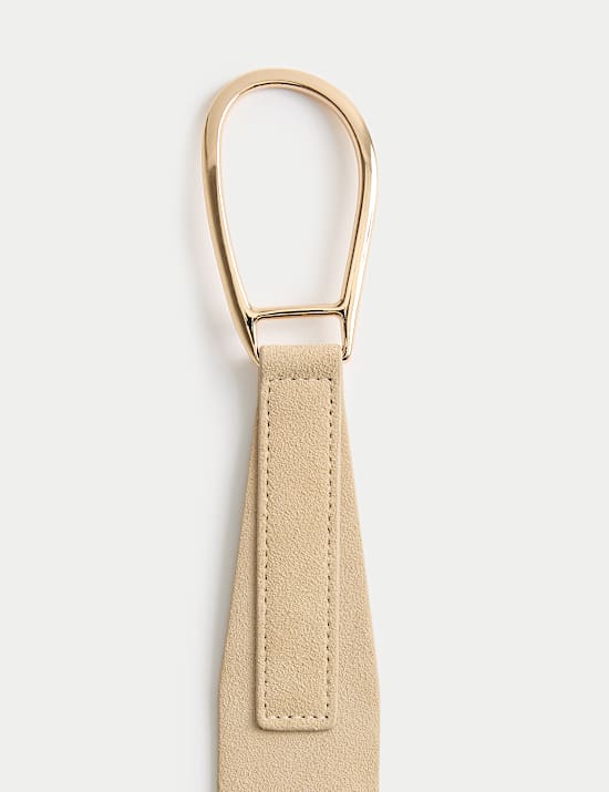 Suede Asymmetric Buckle Waist Belt