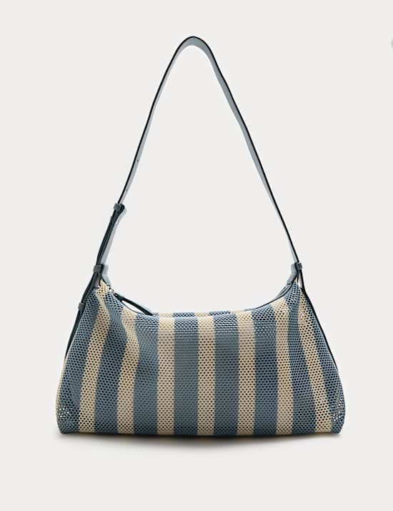 Mesh Striped Shoulder Cross Body Bag