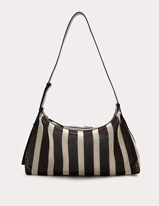 Mesh Striped Shoulder Cross Body Bag