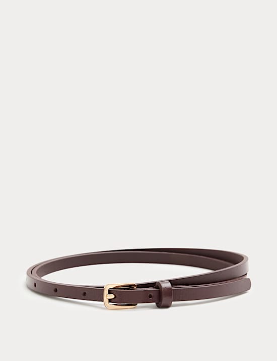 Ceinture pour jeans en cuir &agrave; fine boucle