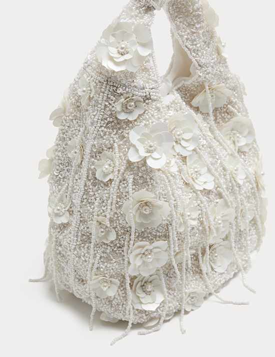 Beaded Floral Grab Bag