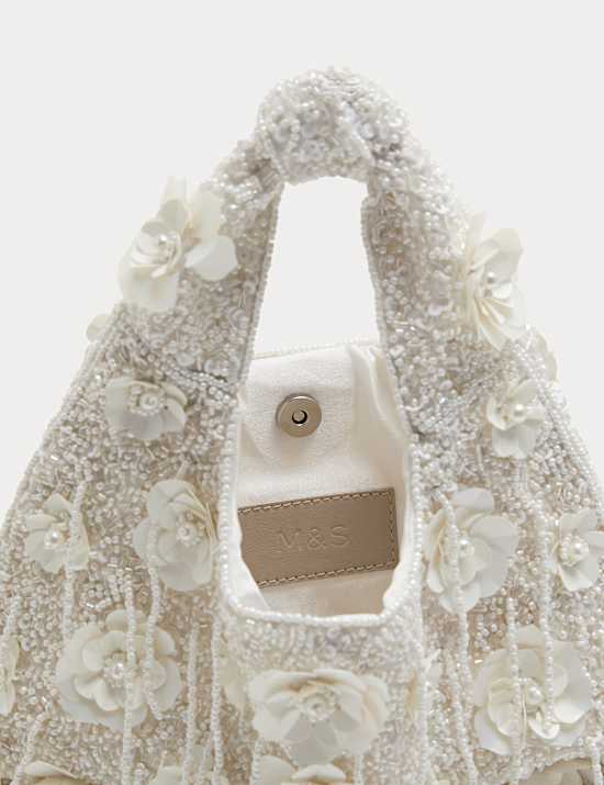 Beaded Floral Grab Bag