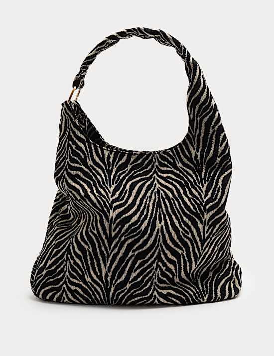 Jacquard Zebra Print Shoulder Bag