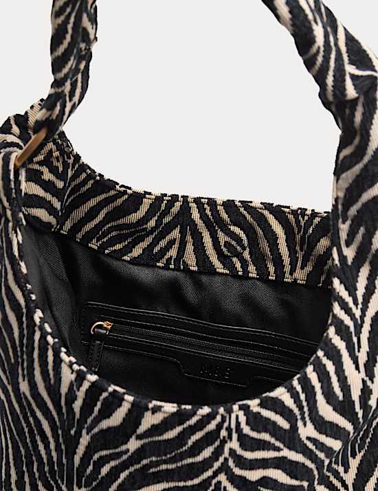 Jacquard Zebra Print Shoulder Bag