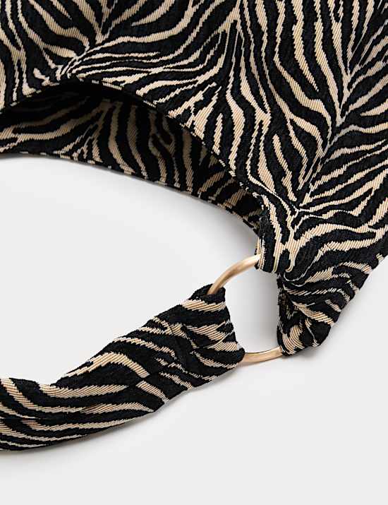 Jacquard Zebra Print Shoulder Bag