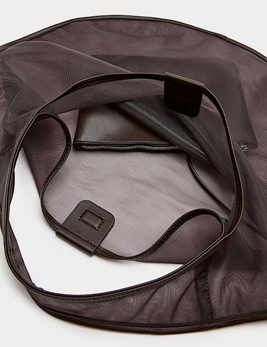 Large Mesh Moon Shoulder Bag